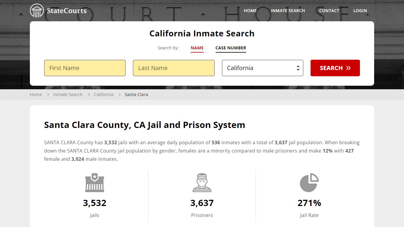 Santa Clara County, CA Inmate Search - StateCourts